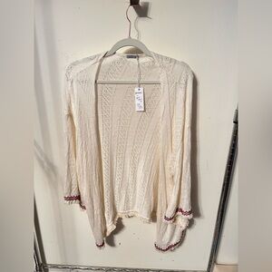 All points east Cream Open-Front Women's Sweater Maine made